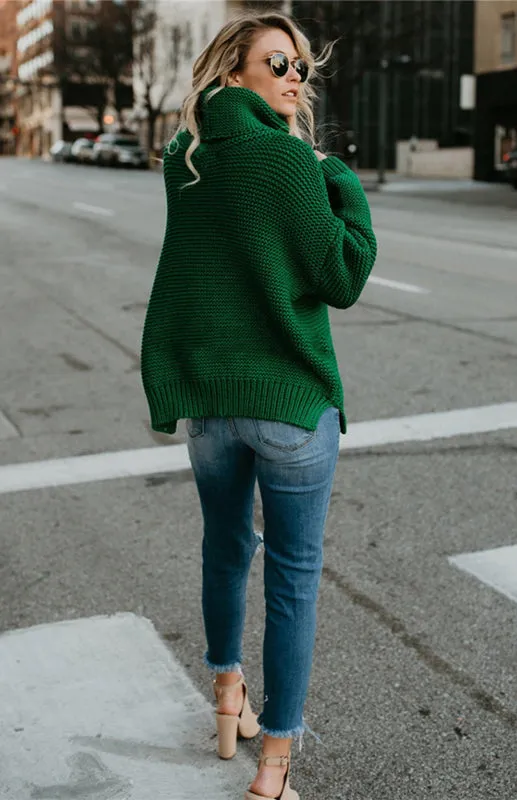 Thick Knitted Chunky Turtle Neck Sweater