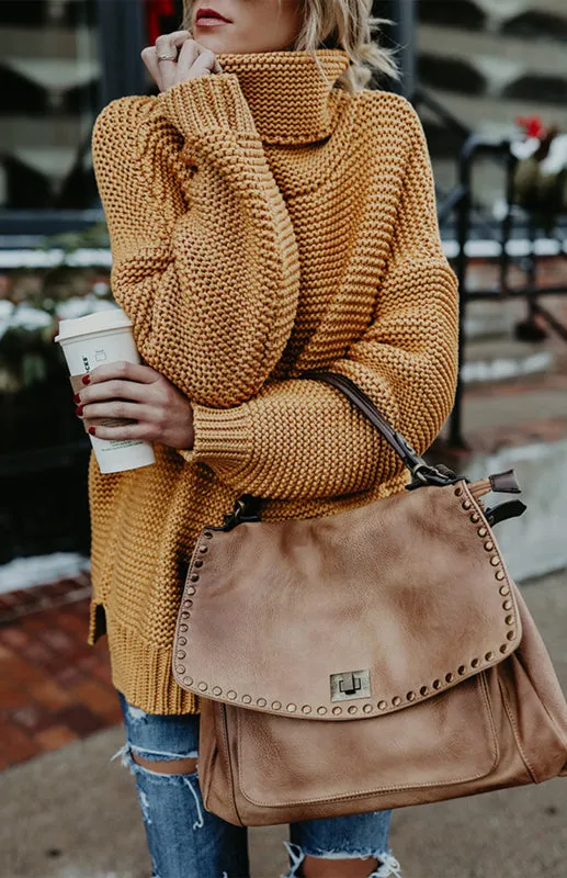 Thick Knitted Chunky Turtle Neck Sweater