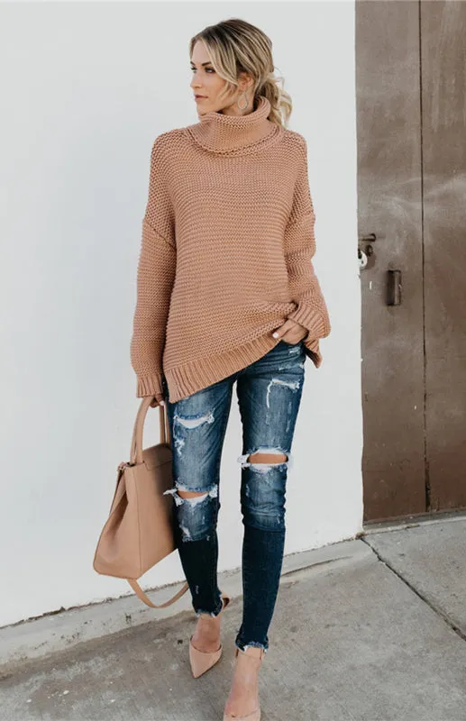 Thick Knitted Chunky Turtle Neck Sweater