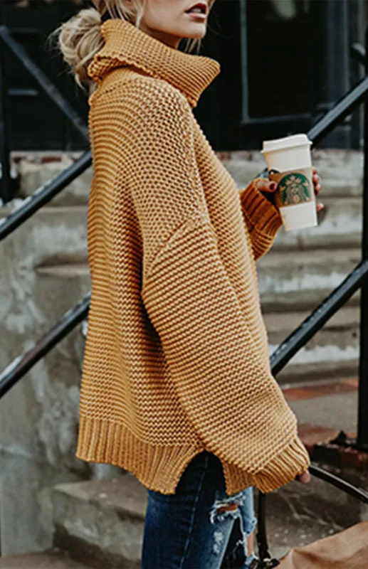 Thick Knitted Chunky Turtle Neck Sweater