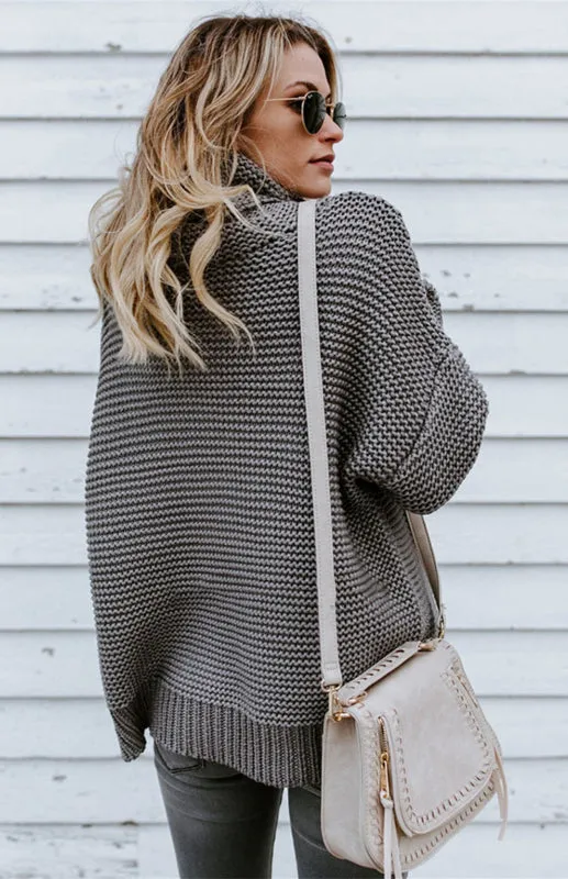 Thick Knitted Chunky Turtle Neck Sweater