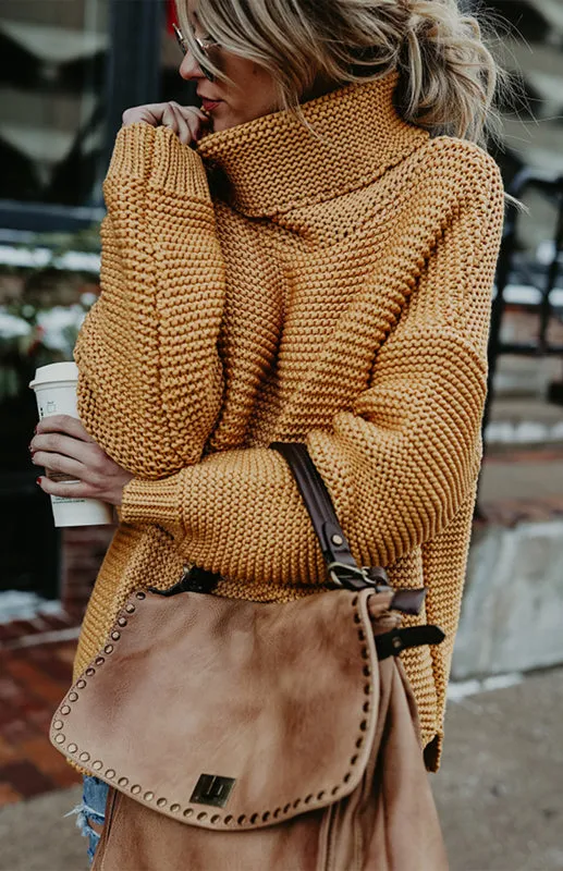 Thick Knitted Chunky Turtle Neck Sweater