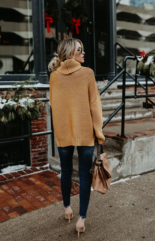 Thick Knitted Chunky Turtle Neck Sweater