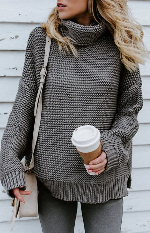 Thick Knitted Chunky Turtle Neck Sweater
