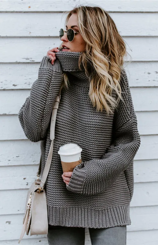 Thick Knitted Chunky Turtle Neck Sweater