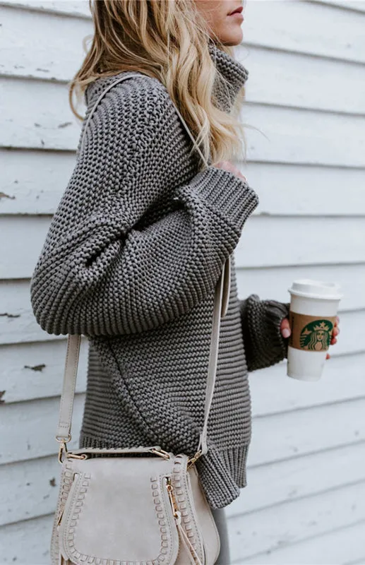 Thick Knitted Chunky Turtle Neck Sweater