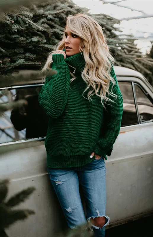 Thick Knitted Chunky Turtle Neck Sweater