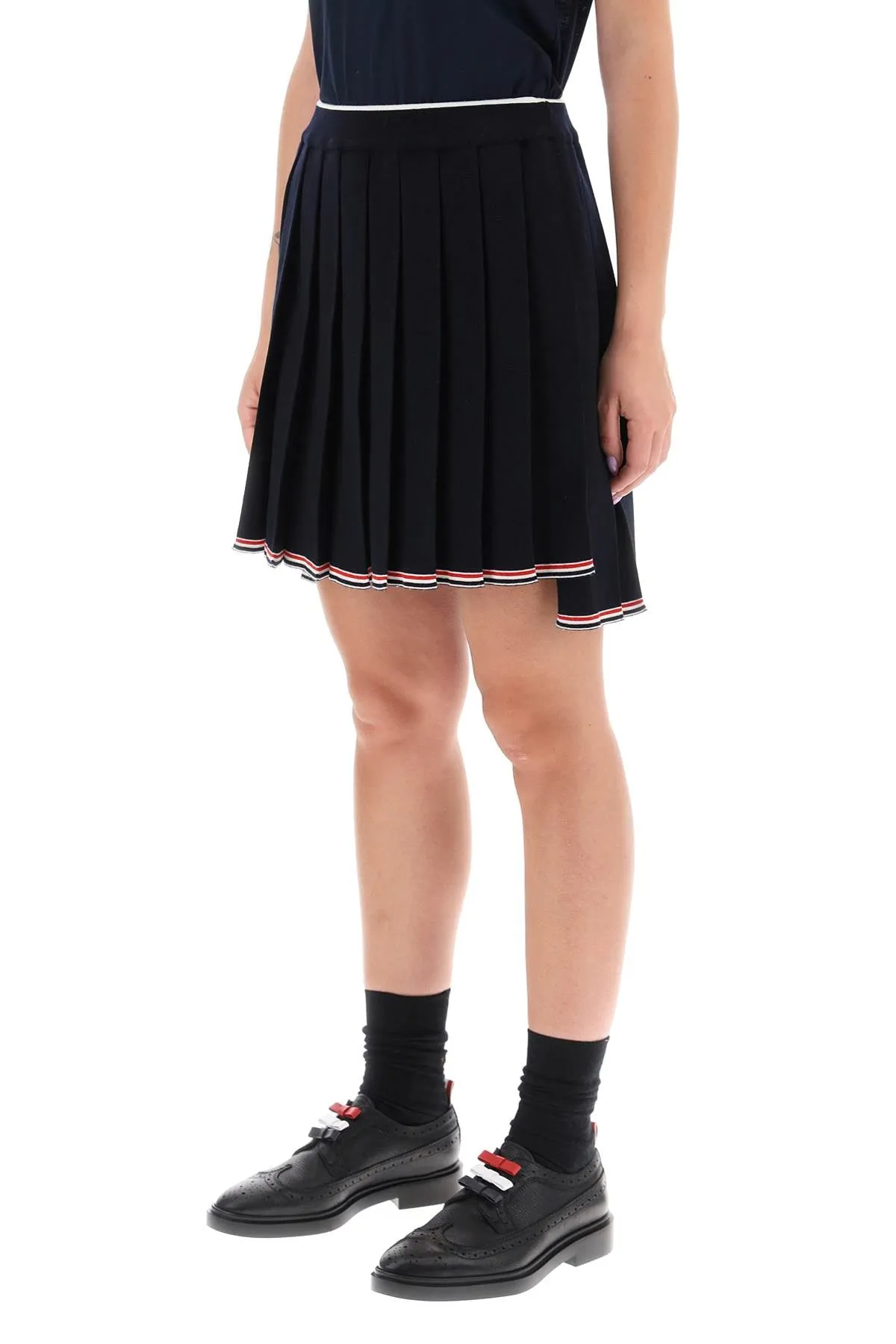 Thom browne knitted pleated mini skirt