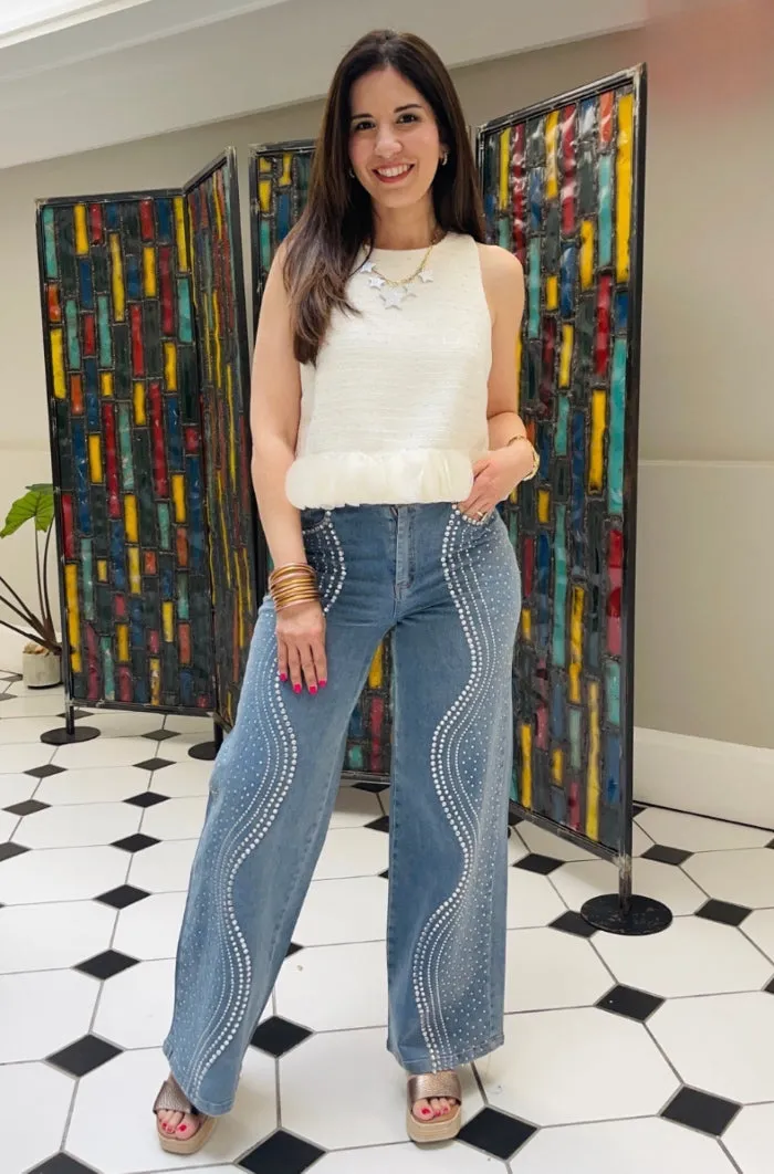 Tweed Top with Contrast Trim