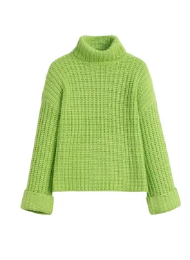 Vida Chunky Turtleneck - Pear