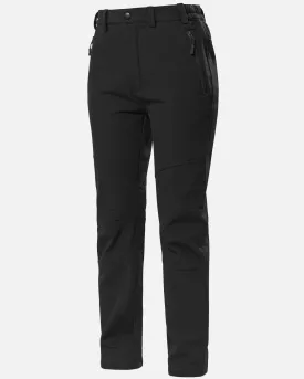 Women's Soft Shell  Heated Pants with 12V Battery Pack Fleece Lined - Black