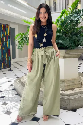 Woven Long Pants with Draw String